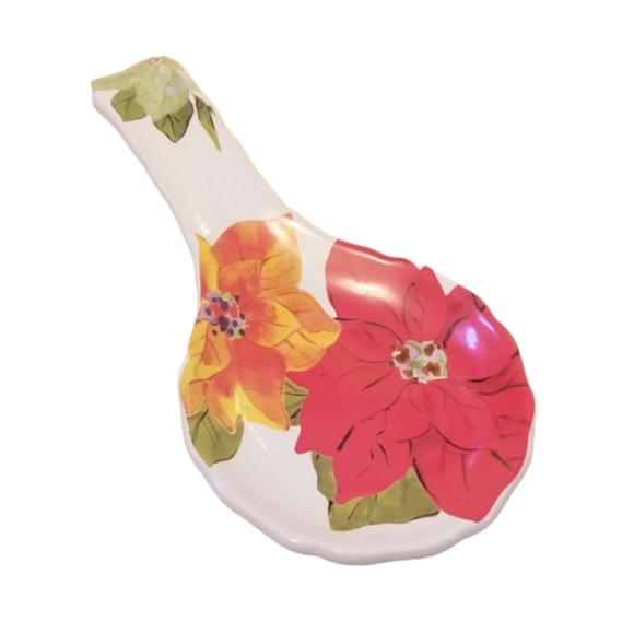 The Pioneer Woman Holiday Poinsettia Spoon Rest - Picture 2 of 8